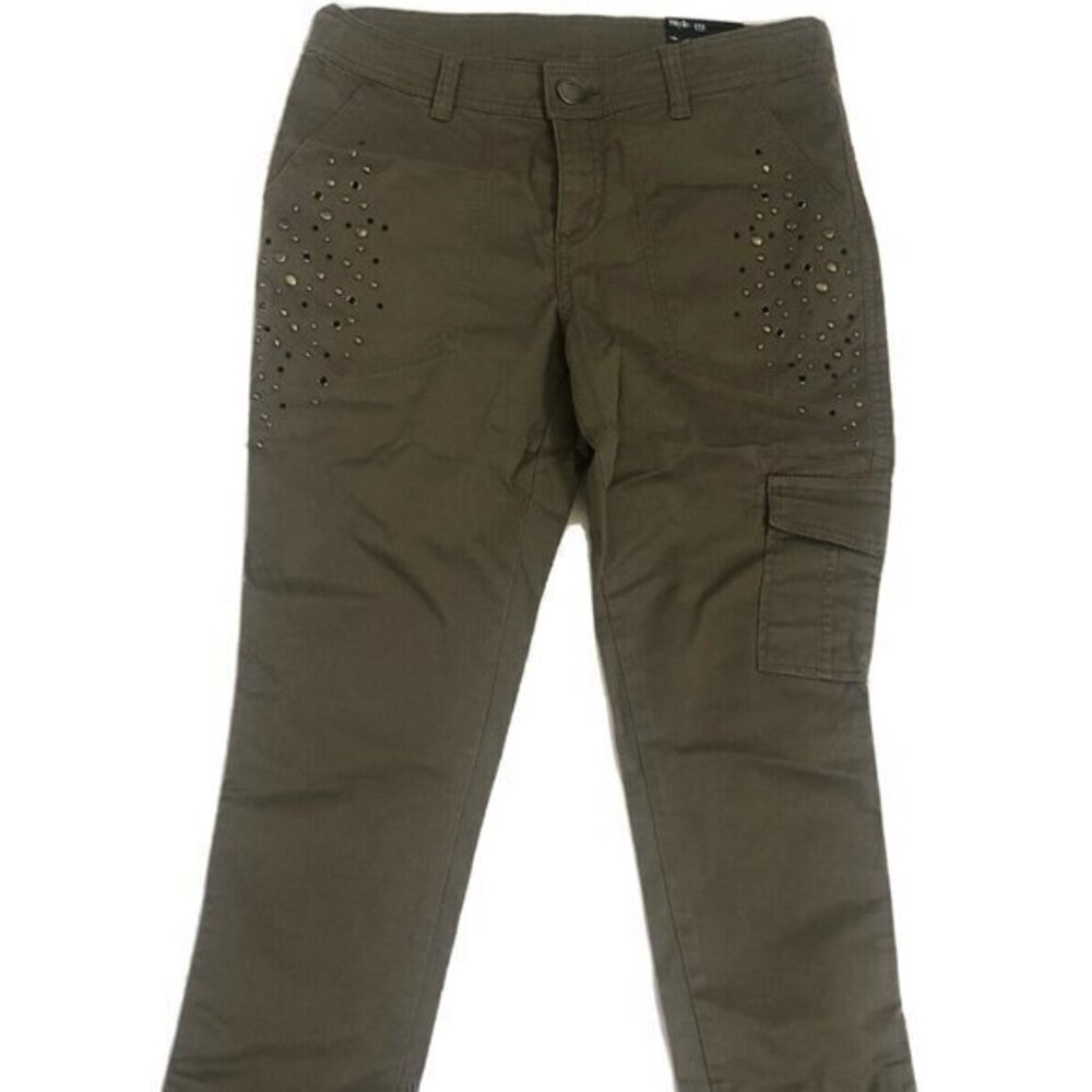Style & Co Womens Petite Khaki Pants Size 6 Studde